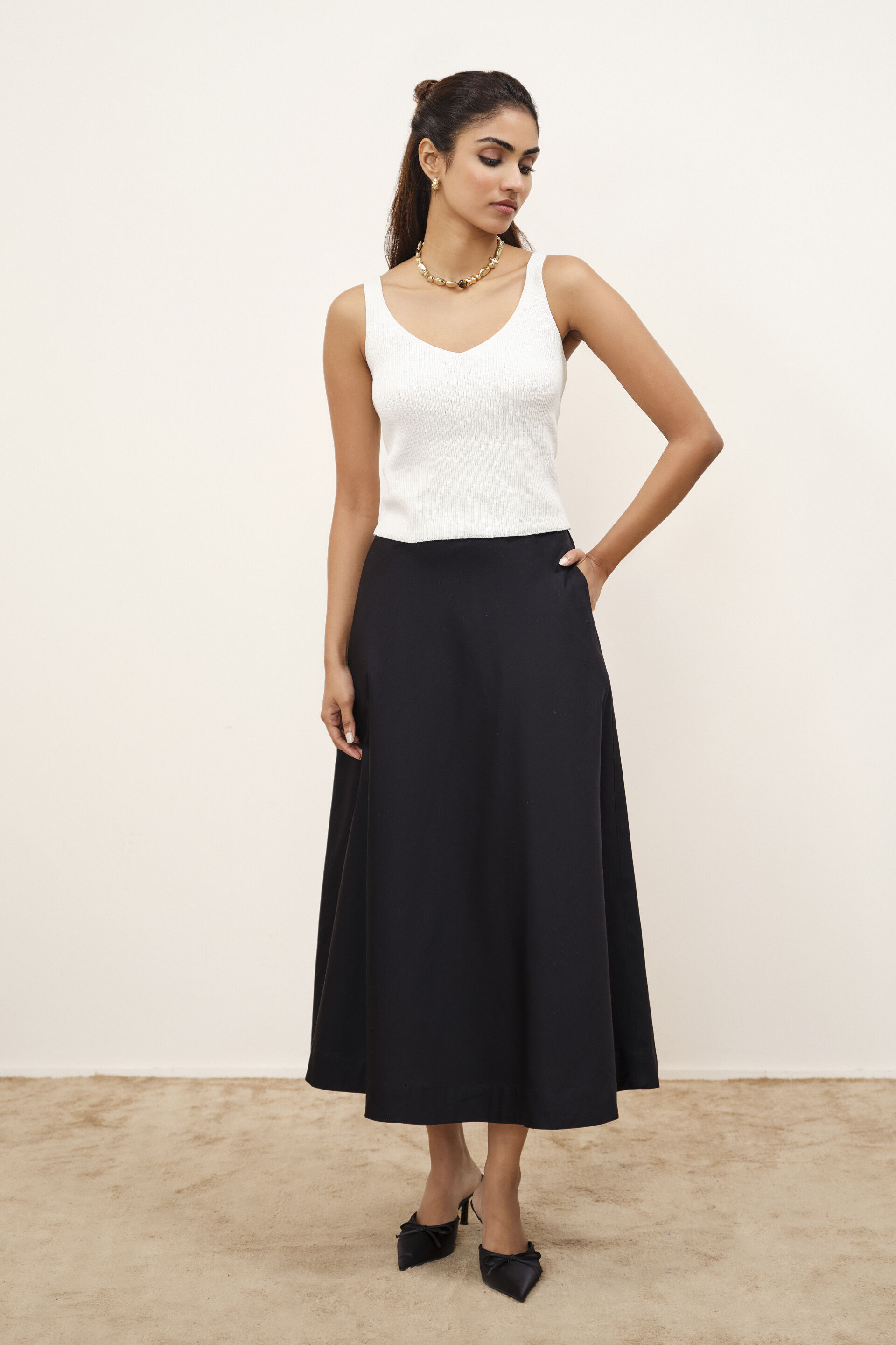 Off-White Knitted Tank Top, Off White, image 2